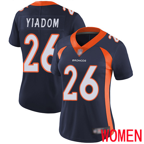 Women Denver Broncos #26 Isaac Yiadom Navy Blue Alternate Vapor Untouchable Limited Player Football NFL Jersey